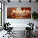 Landschaft Mit Orange Gelben Blättern Und Rollenden Hügeln
