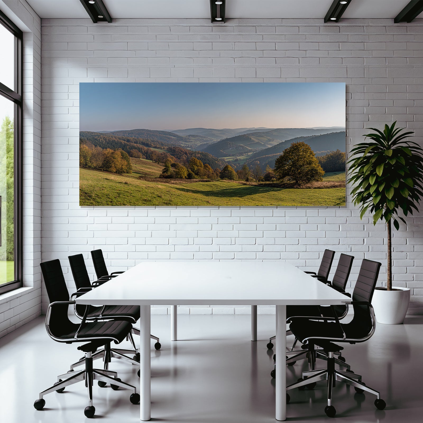 Liche Landschaft Mit Hügeln Und Blaüm Himmel