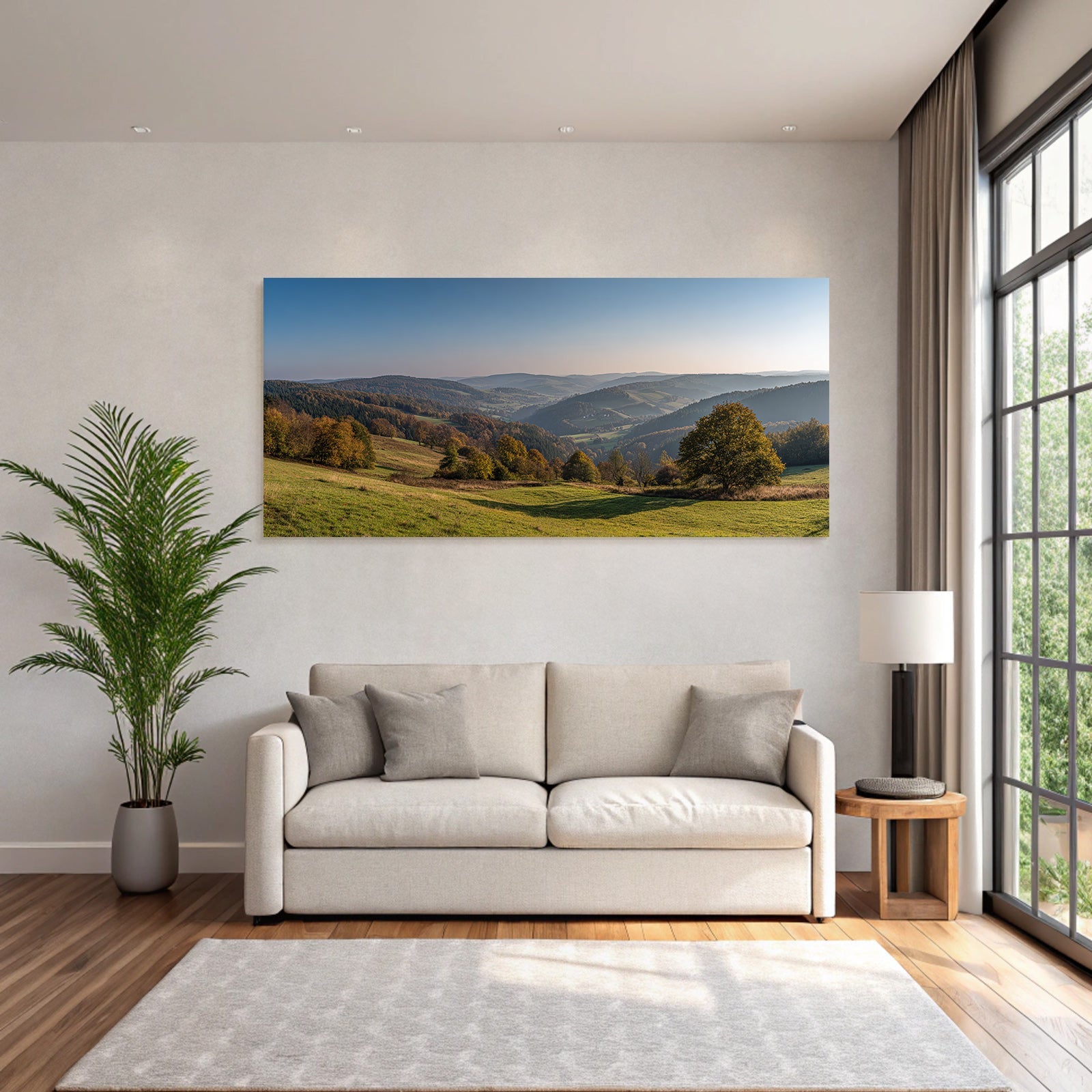 Liche Landschaft Mit Hügeln Und Blaüm Himmel
