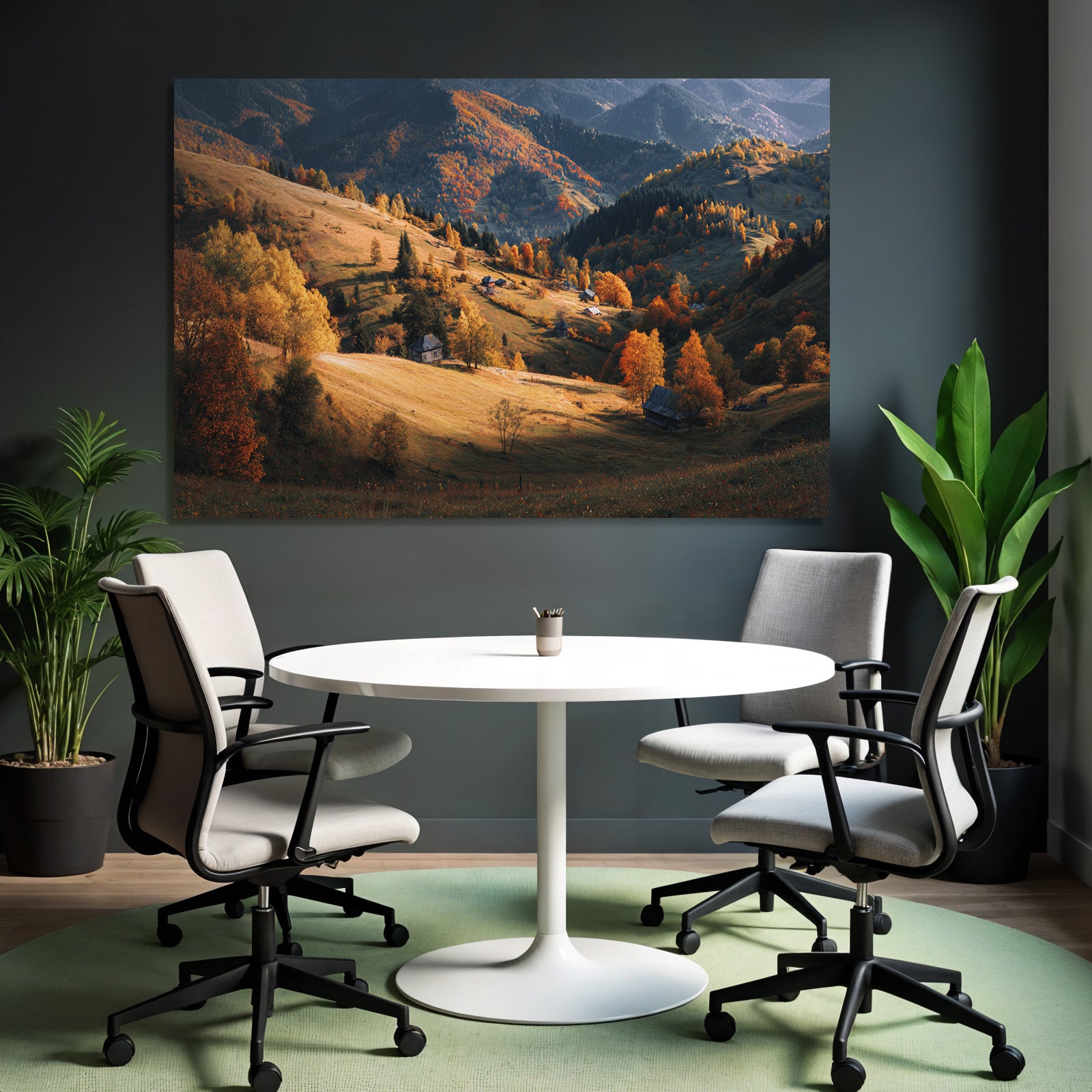 Liche Landschaft Mit Hügeln Und Häusern