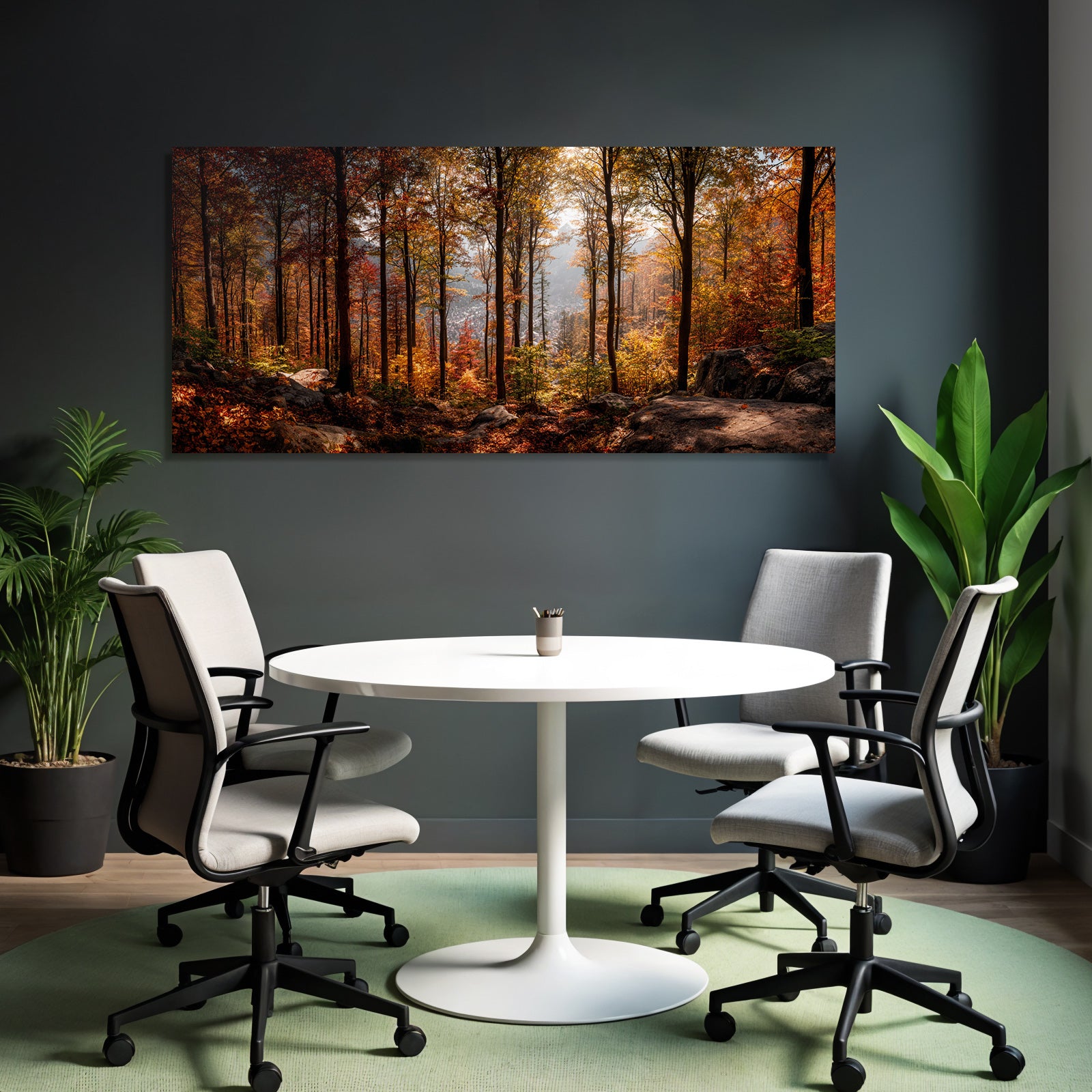 Licher Wald Mit Bunten Blättern Und Steinen