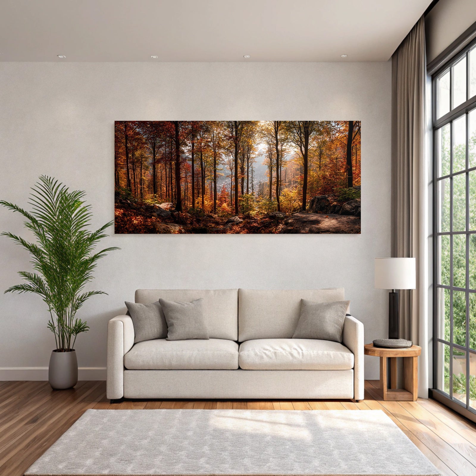 Licher Wald Mit Bunten Blättern Und Steinen