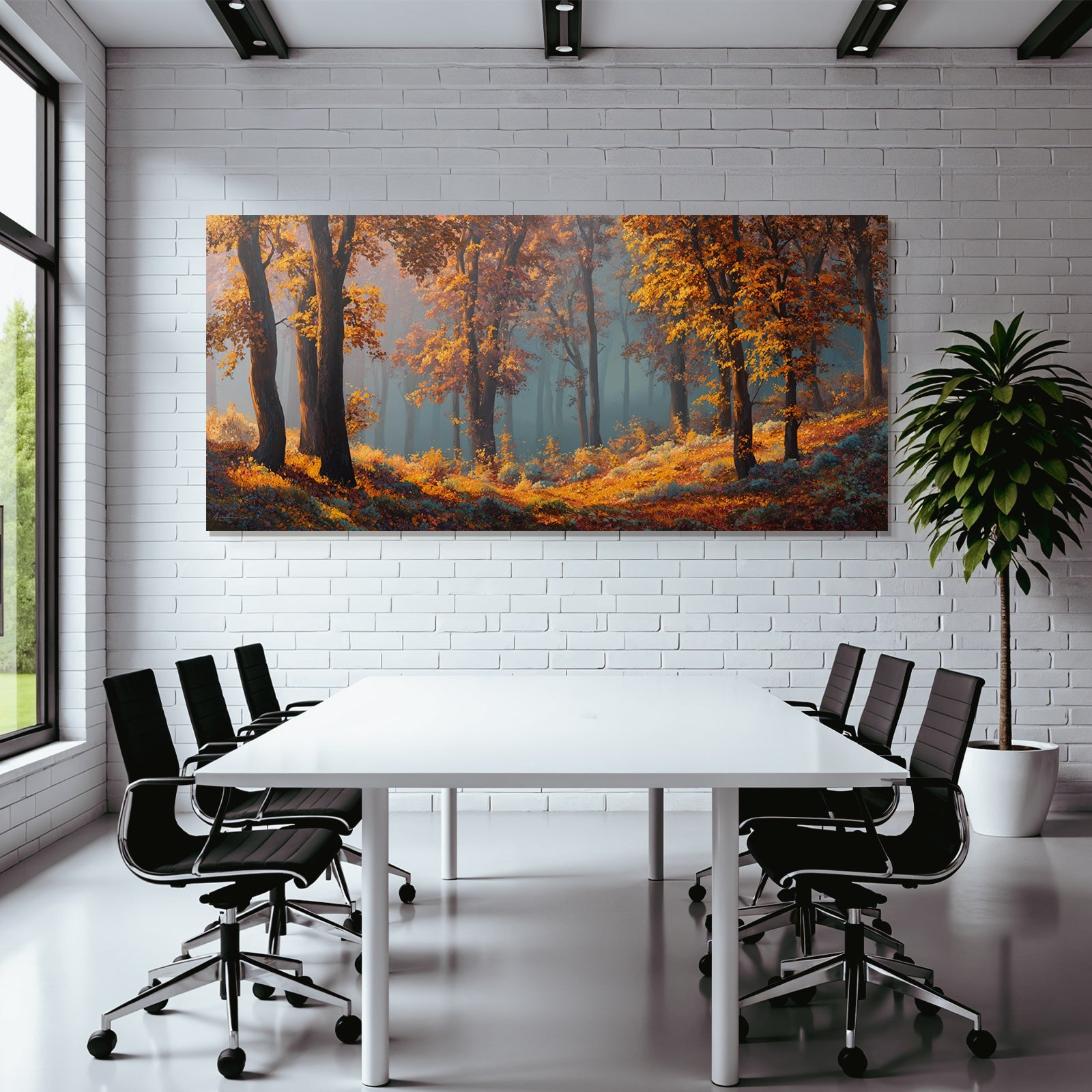 Licher Wald Mit Bunten Laub Und Mist