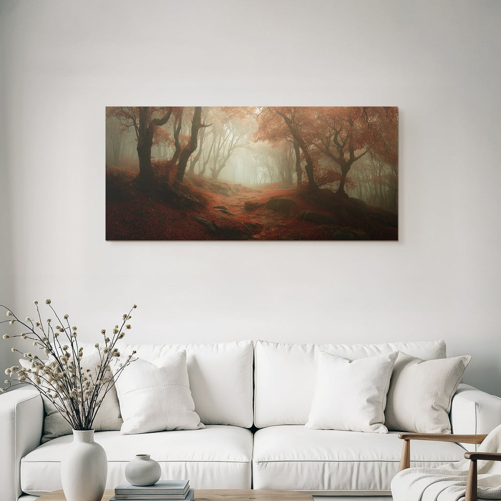 Licher Wald Mit Nebel Und Fallenem Laub
