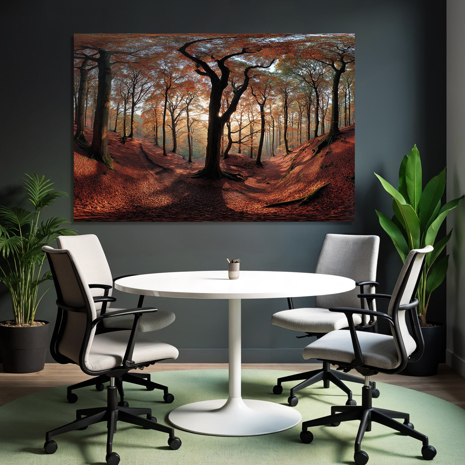 Licher Wald Mit Orangen Roten Näcken Und Lichtspiel