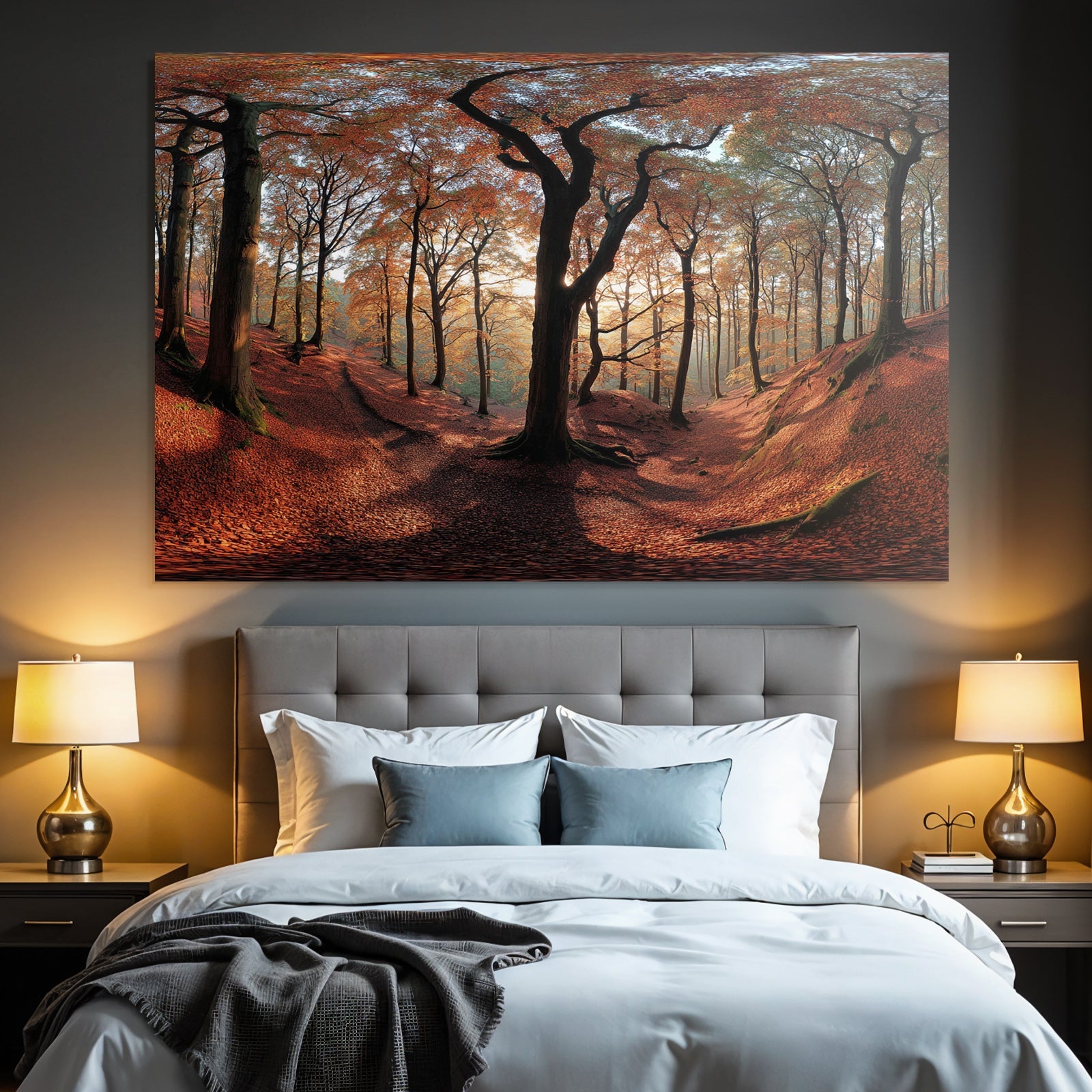 Licher Wald Mit Orangen Roten Näcken Und Lichtspiel