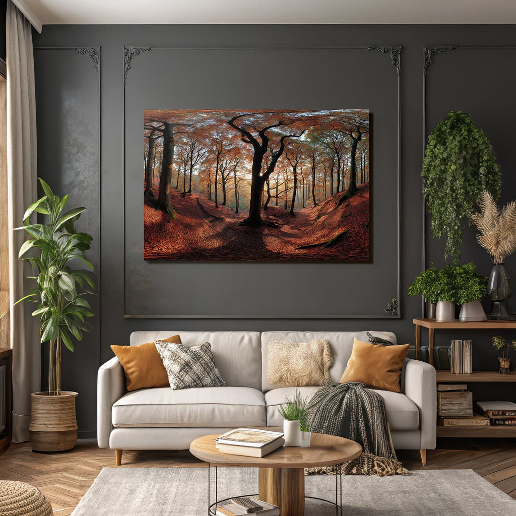 Licher Wald Mit Orangen Roten Näcken Und Lichtspiel