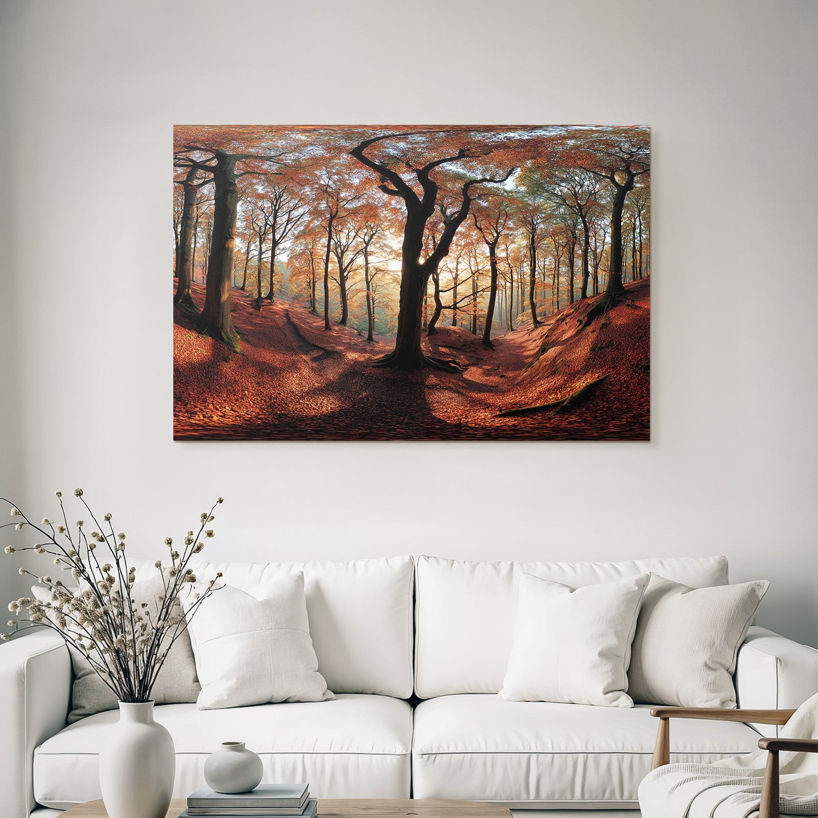 Licher Wald Mit Orangen Roten Näcken Und Lichtspiel