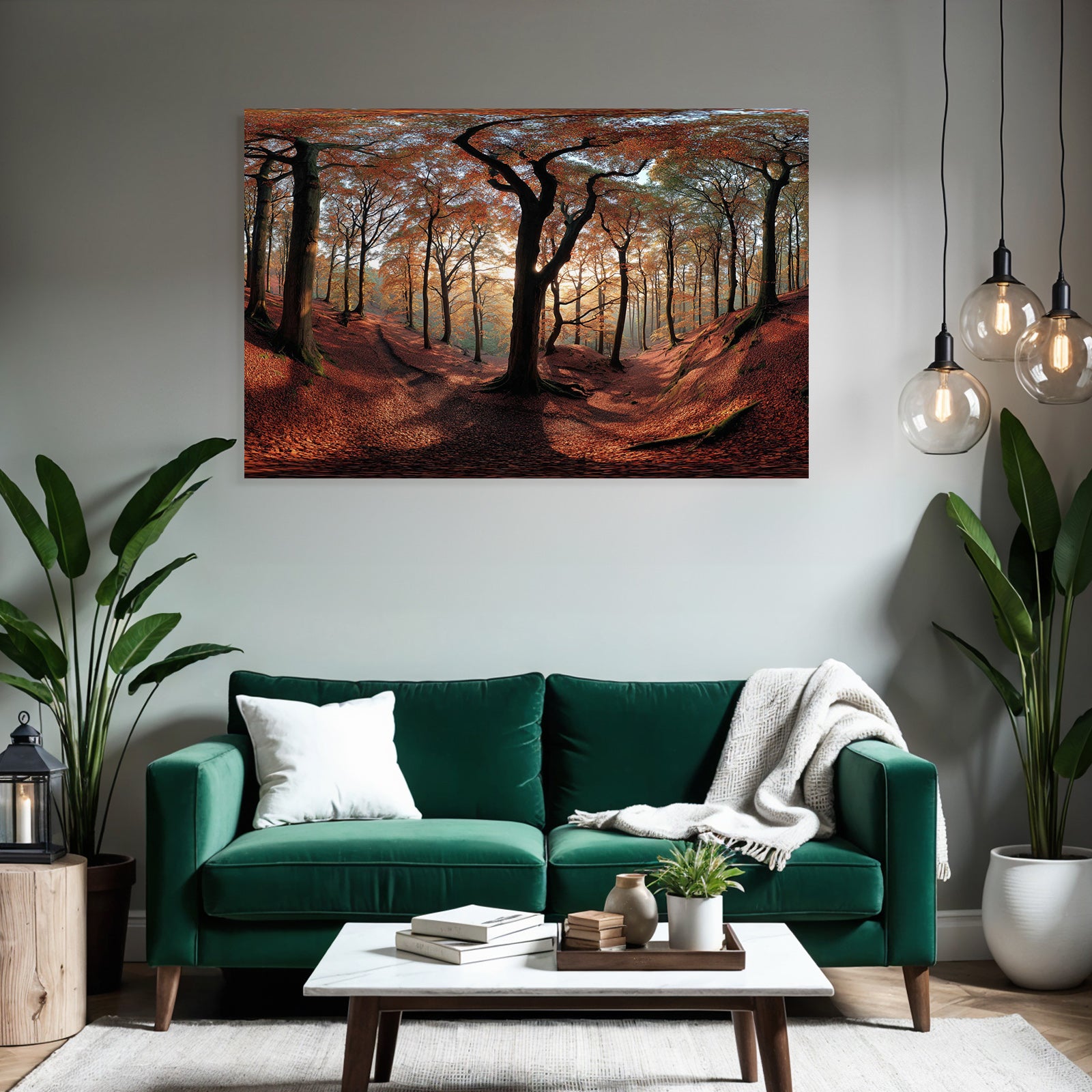 Licher Wald Mit Orangen Roten Näcken Und Lichtspiel