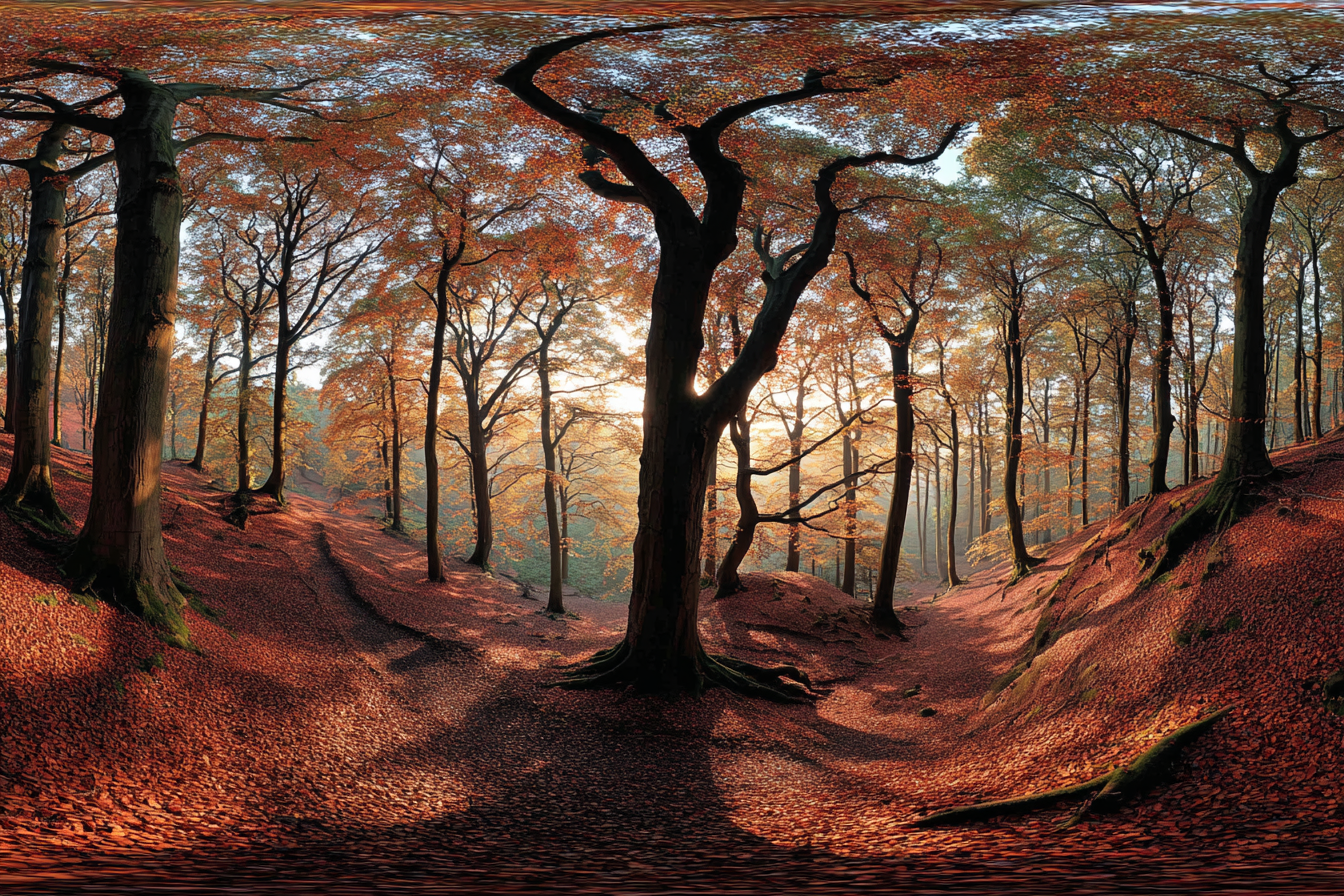 Licher Wald Mit Orangen Roten Näcken Und Lichtspiel | Herbst | Jahreszeiten