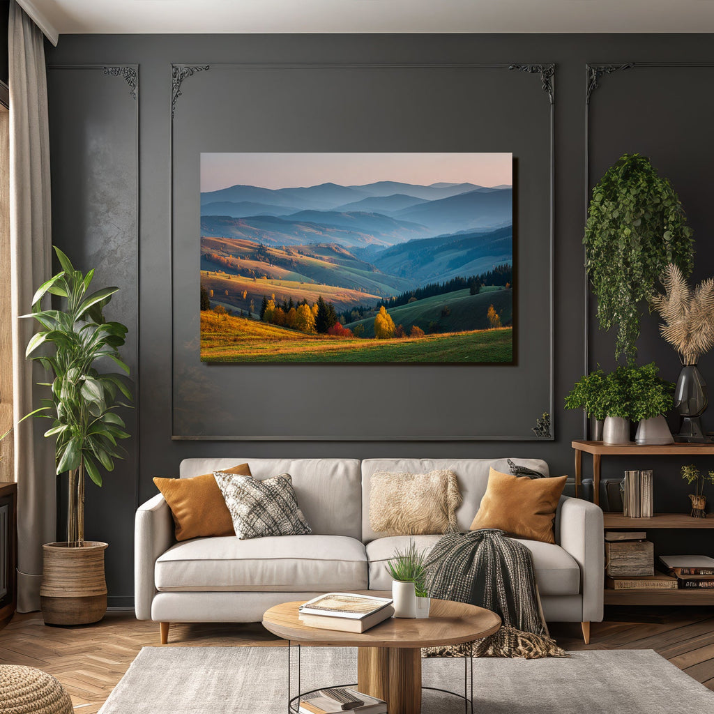 Malerische Landlandschaft Mit Lichen Folien Und Bergen