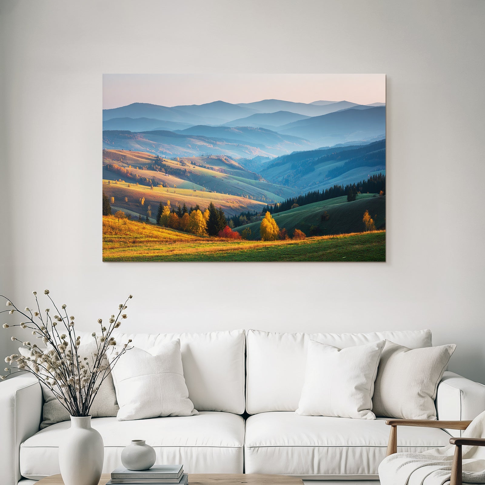 Malerische Landlandschaft Mit Lichen Folien Und Bergen