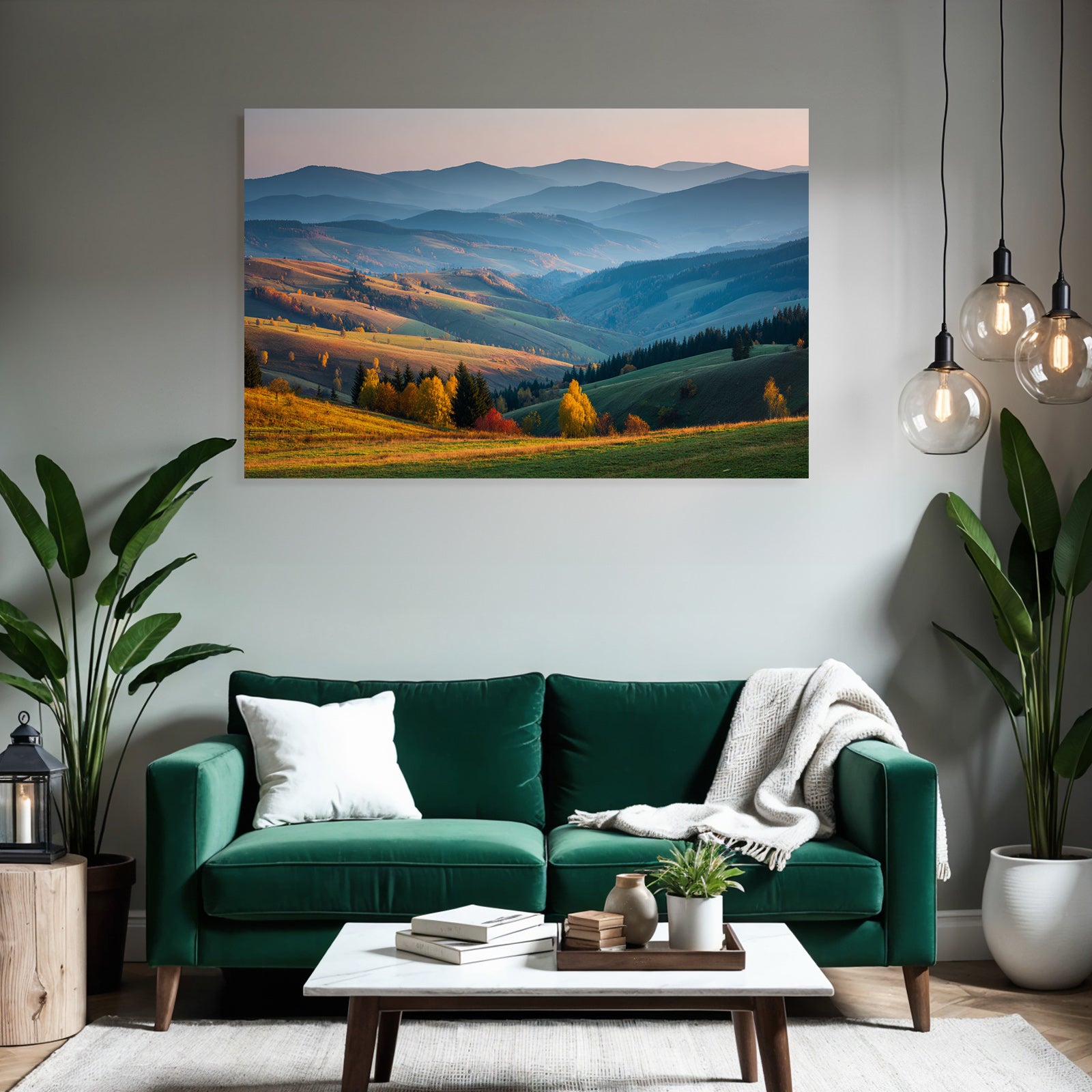 Malerische Landlandschaft Mit Lichen Folien Und Bergen