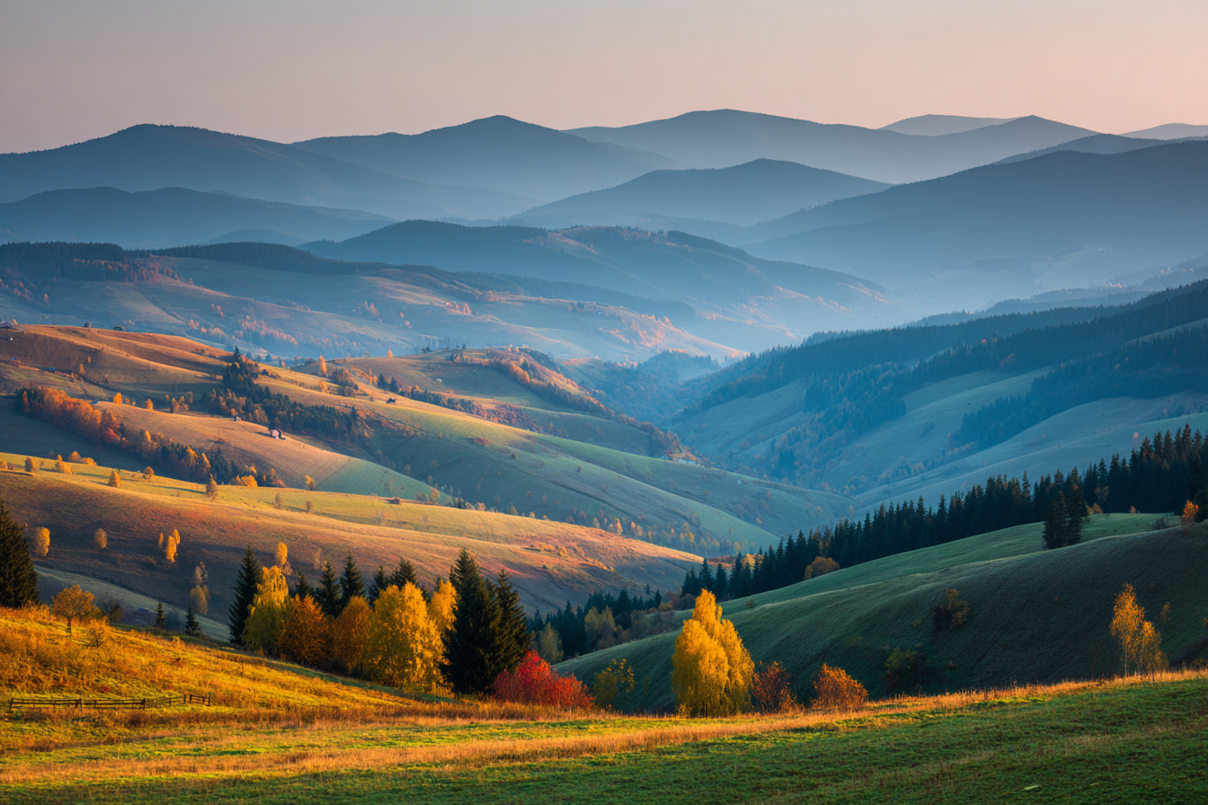 Malerische Landlandschaft Mit Lichen Folien Und Bergen | Herbst | Jahreszeiten