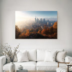 Städtische Skyline Im Mit Modernen Gebäuden Und Bergen