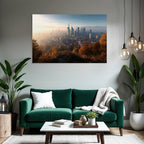 Städtische Skyline Im Mit Modernen Gebäuden Und Bergen