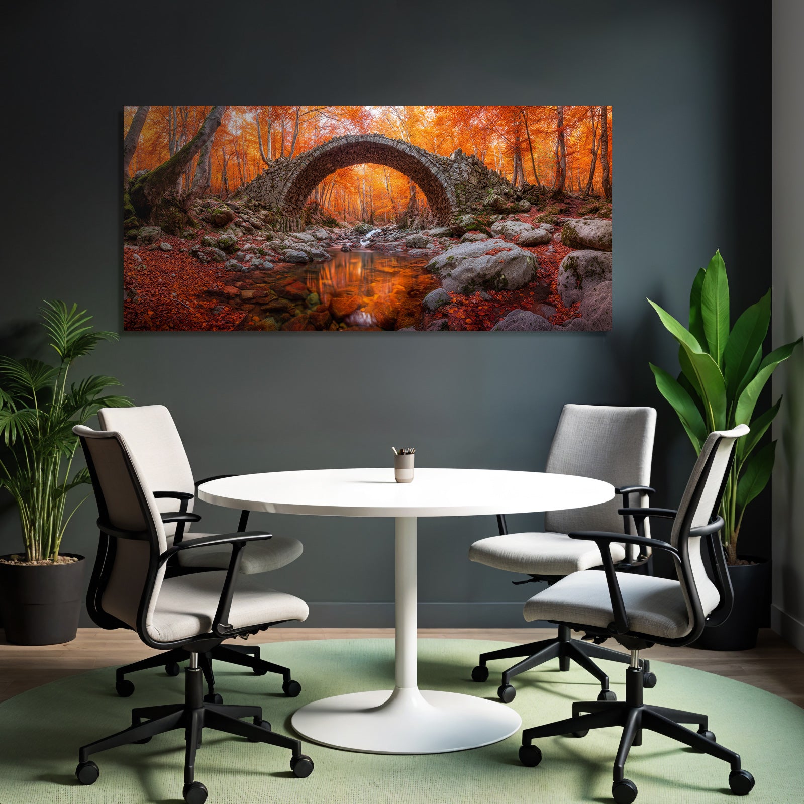 Steinbrücke Im Wald Mit Strom