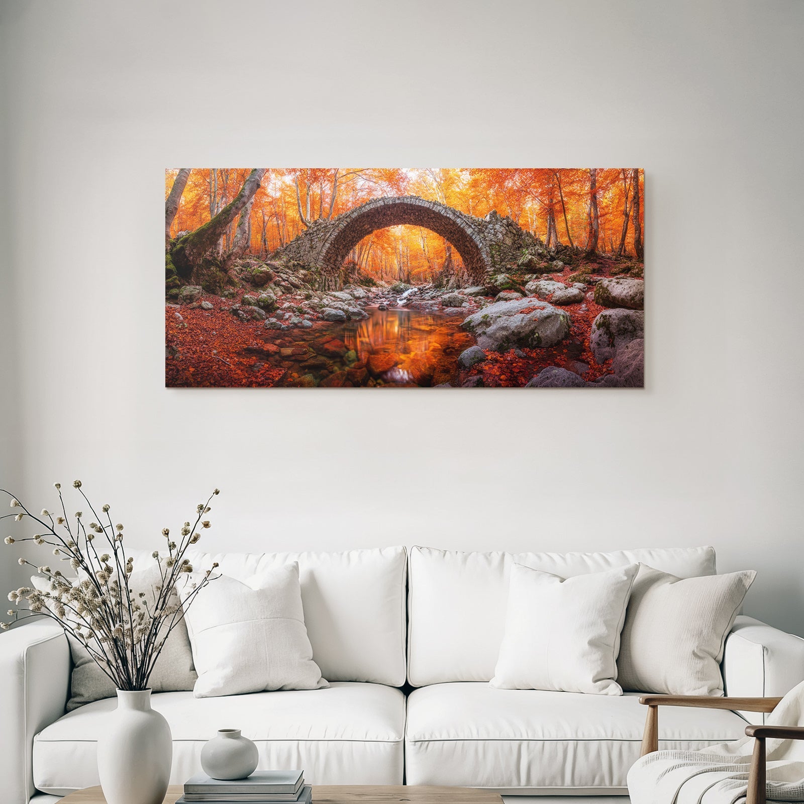 Steinbrücke Im Wald Mit Strom