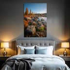 Herbstaussicht Mit Wasser Und Felsen Reflektion Schonheit