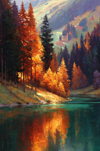Herbstlandschaft Bäume Reflexion Wasser Malerisch | Indian Summer | Jahreszeiten