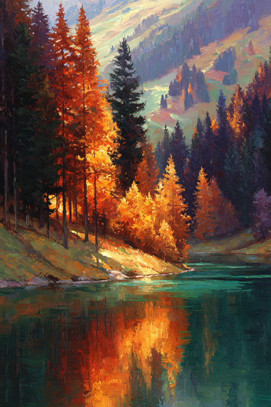 Herbstlandschaft Bäume Reflexion Wasser Malerisch | Indian Summer | Jahreszeiten