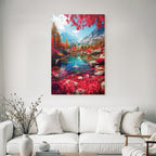 Herbstlandschaft Mit Bergen Und Ruhigem Wasser Reflektion Im Wasser