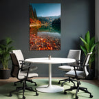 Herbstlandschaft Mit See Reflektionen Bunte Blätter