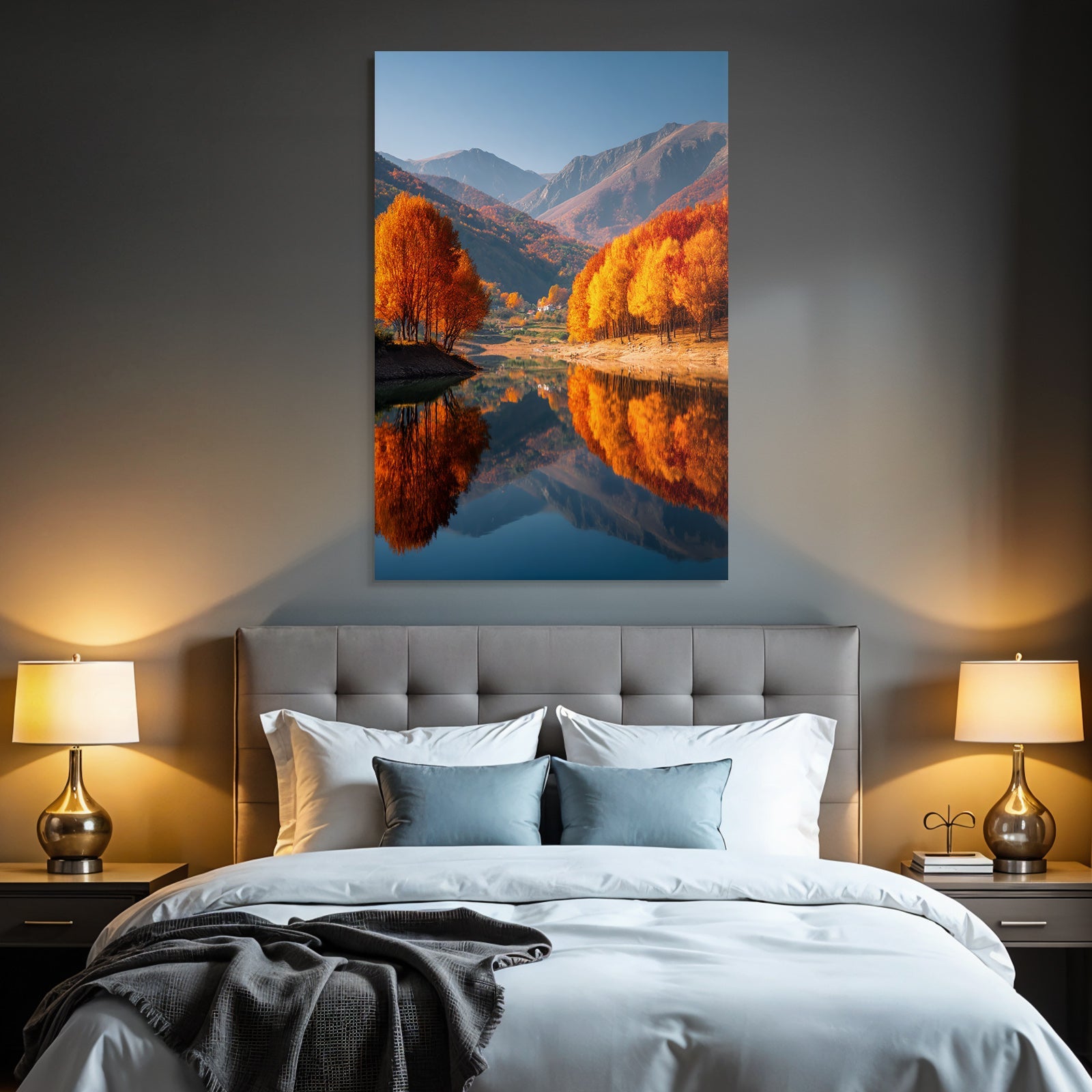 Malerische Landschaft Herbst Foliensee Umgebung Gebirge