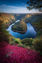 Schöne Natur Landschaft Fluss Bunte Wälder Im Herbst | Indian Summer | Jahreszeiten