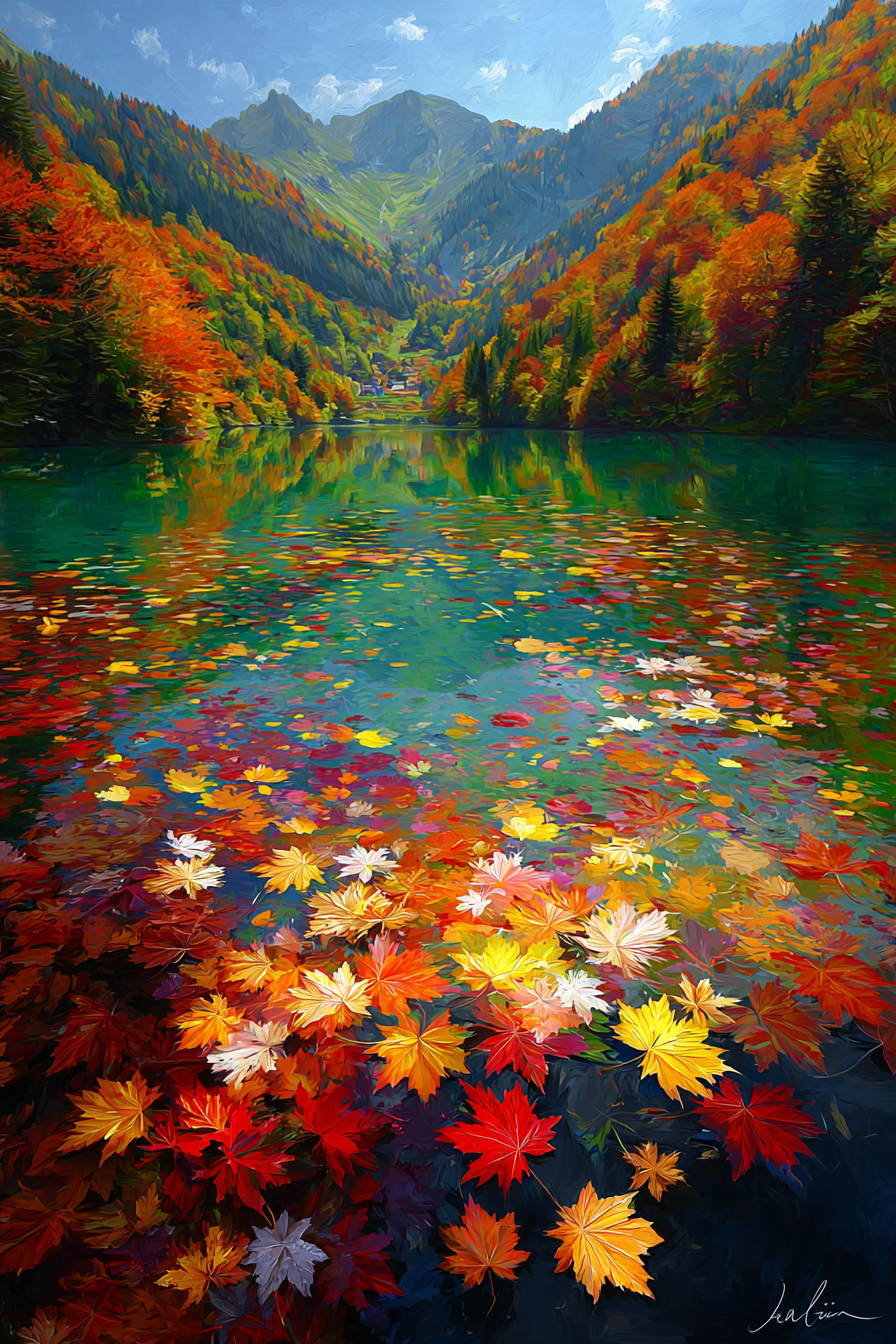Schone Naturlandschaft Spiegelung Im Herbst | Indian Summer | Jahreszeiten