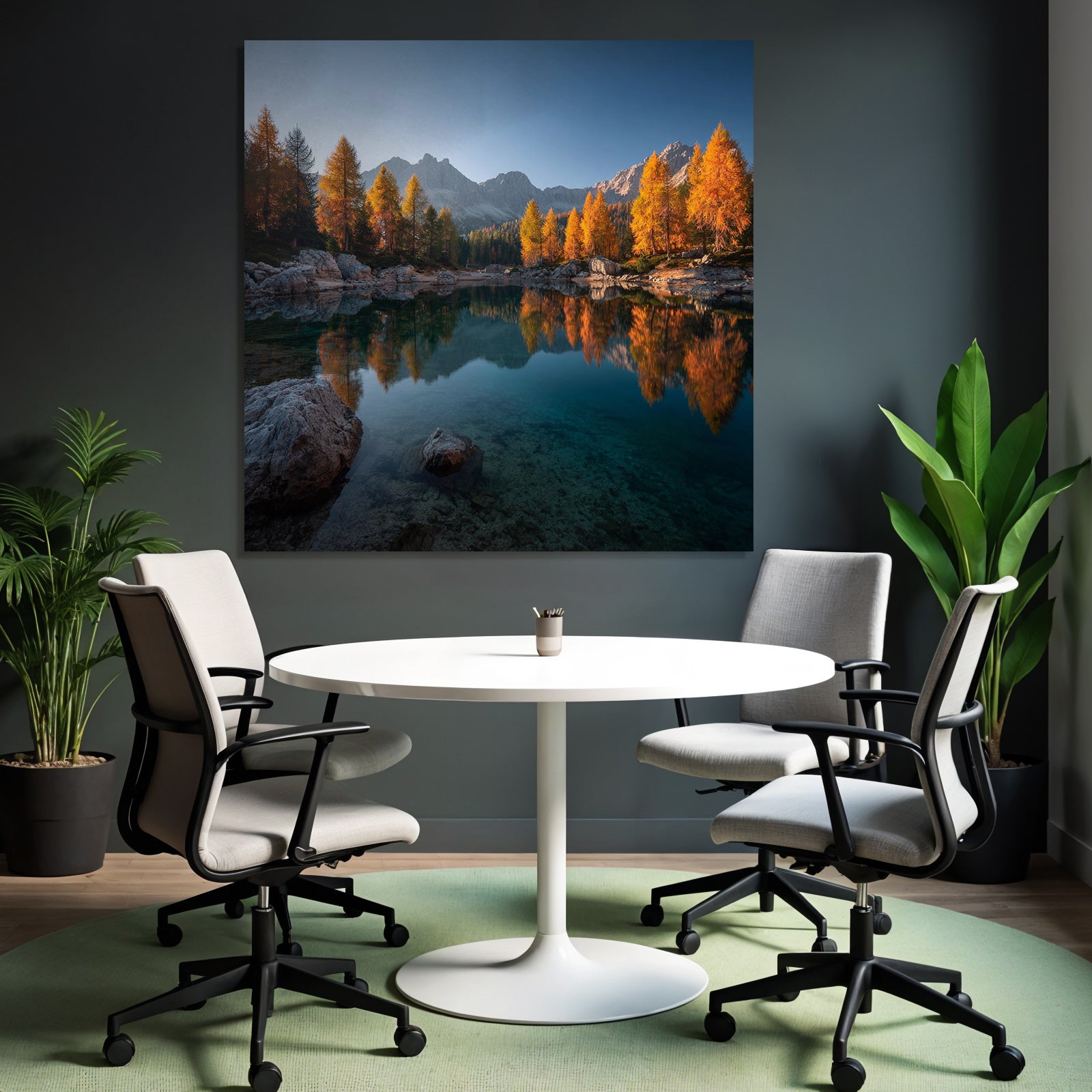 Friedliche Landschaft Herbst See Mountains Reflektion