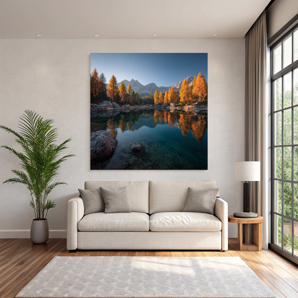Friedliche Landschaft Herbst See Mountains Reflektion