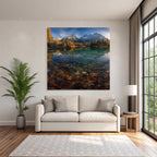 Herbstlandschaft Mit Bergen Und See Reflexionen