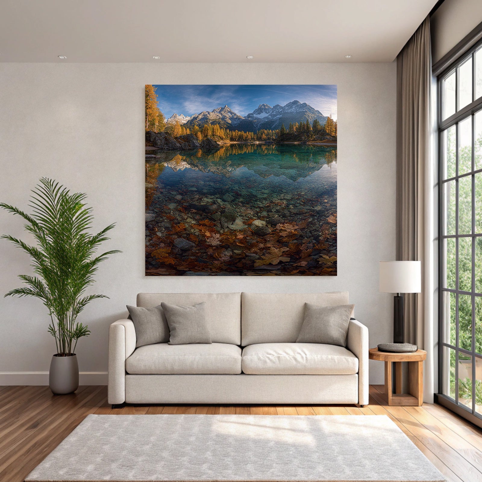 Herbstlandschaft Mit Bergen Und See Reflexionen