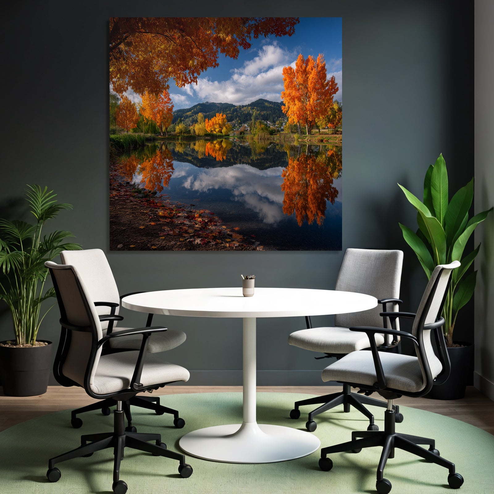 Herbstlandschaft Reflexion Beruhigende Ruhe