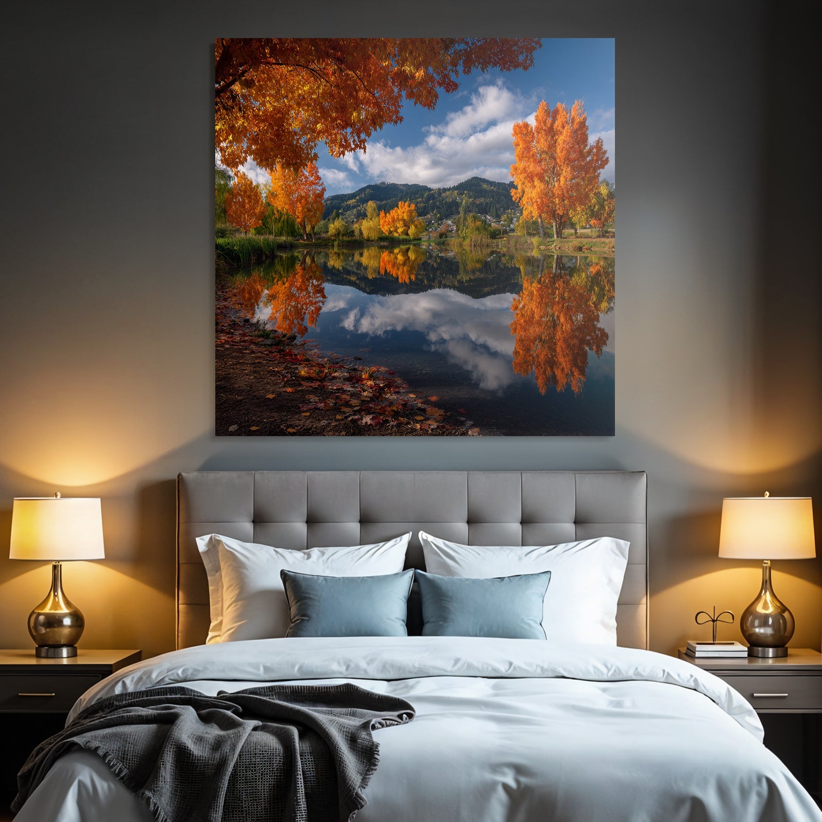 Herbstlandschaft Reflexion Beruhigende Ruhe