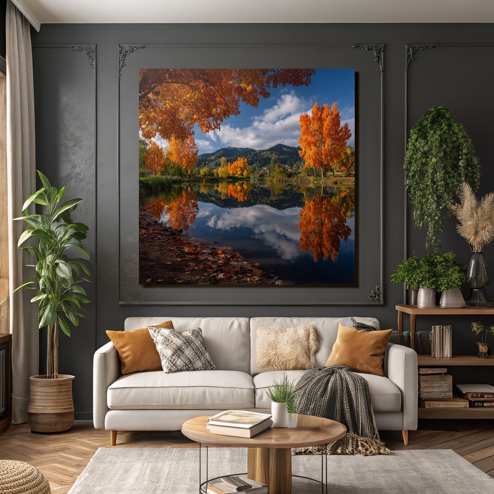 Herbstlandschaft Reflexion Beruhigende Ruhe