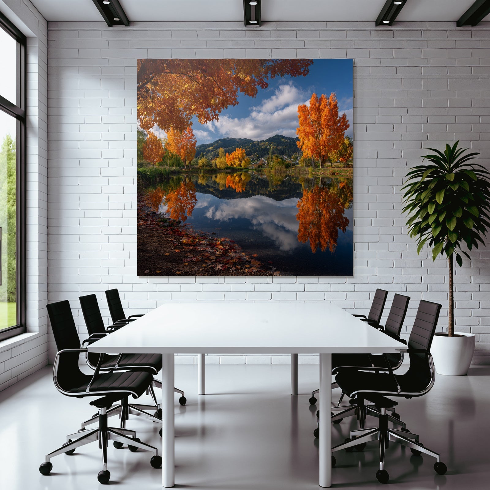 Herbstlandschaft Reflexion Beruhigende Ruhe