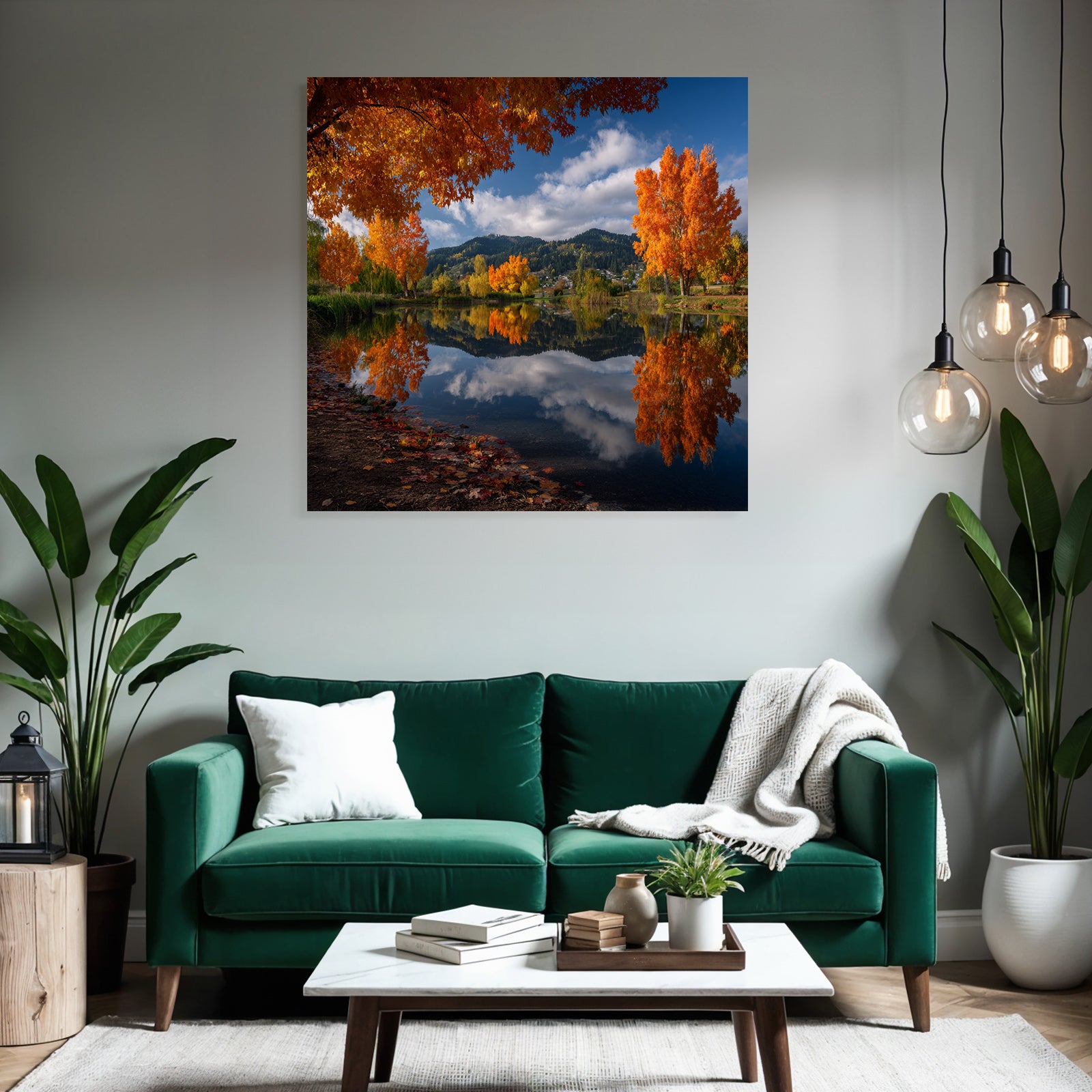 Herbstlandschaft Reflexion Beruhigende Ruhe