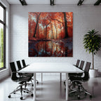 Herbstliche Waldlandschaft Mit Reflektierendem Wasser