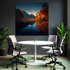 Ruhige Landschaft Herbst Mit Bergen Und See