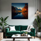 Ruhige Landschaft Herbst Mit Bergen Und See