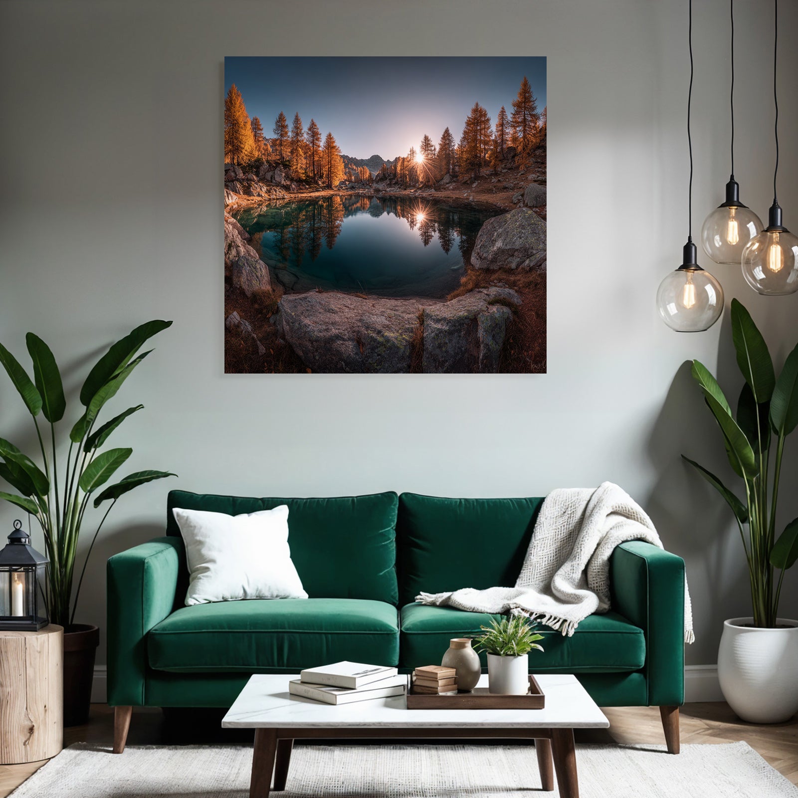 Ruhige Naturlandschaft Herbst Kampf Licht Reflexione Baumern Wasser