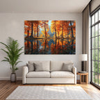 Herbstlandschaft Mit Orangenem Blattwerk Und Reflexion Im Wasser