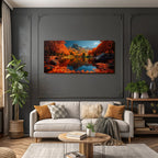 Herbstlandschaft Mit See Und Bergen Reflektionen Im Wasser