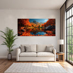 Herbstlandschaft Mit See Und Bergen Reflektionen Im Wasser