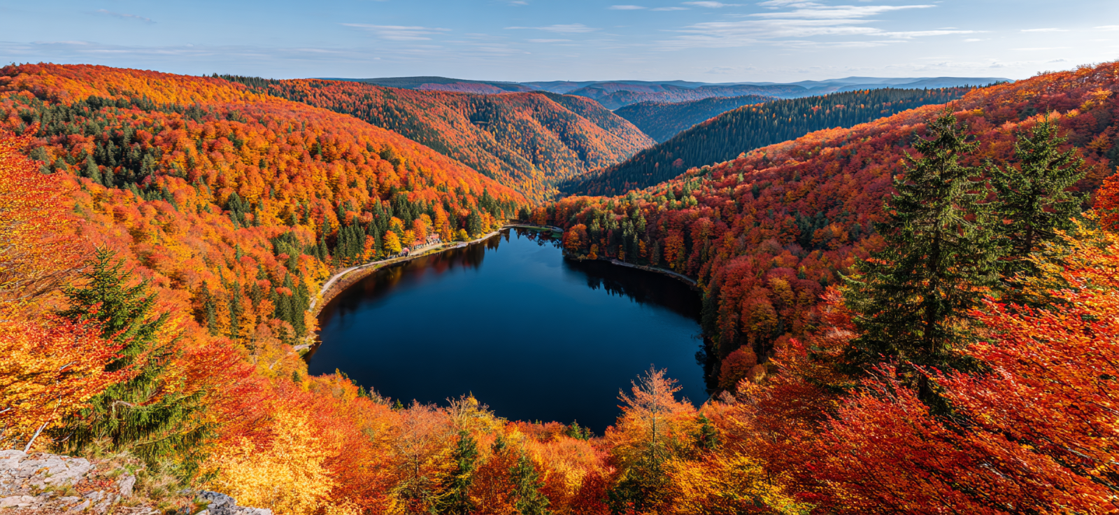 Herbstlandschaft See Reflexionen Bunte Blätter | Indian Summer | Jahreszeiten
