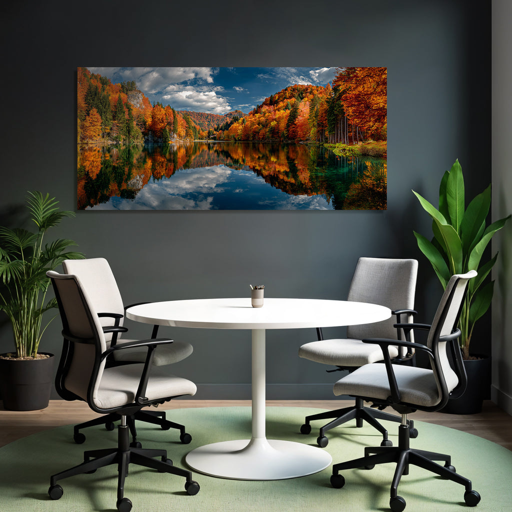 Herbstlandschaft Spiegelung Am See