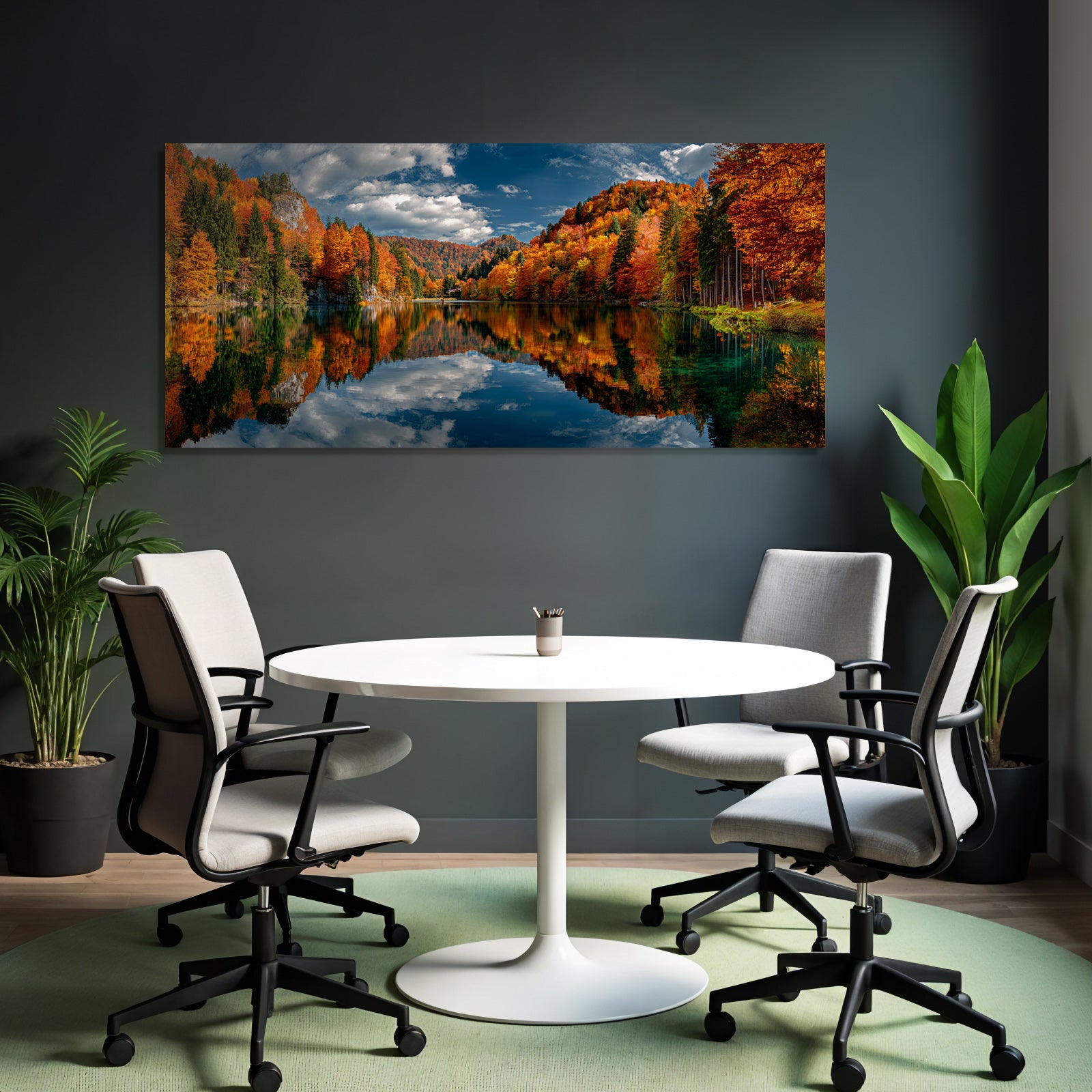 Herbstlandschaft Spiegelung Am See
