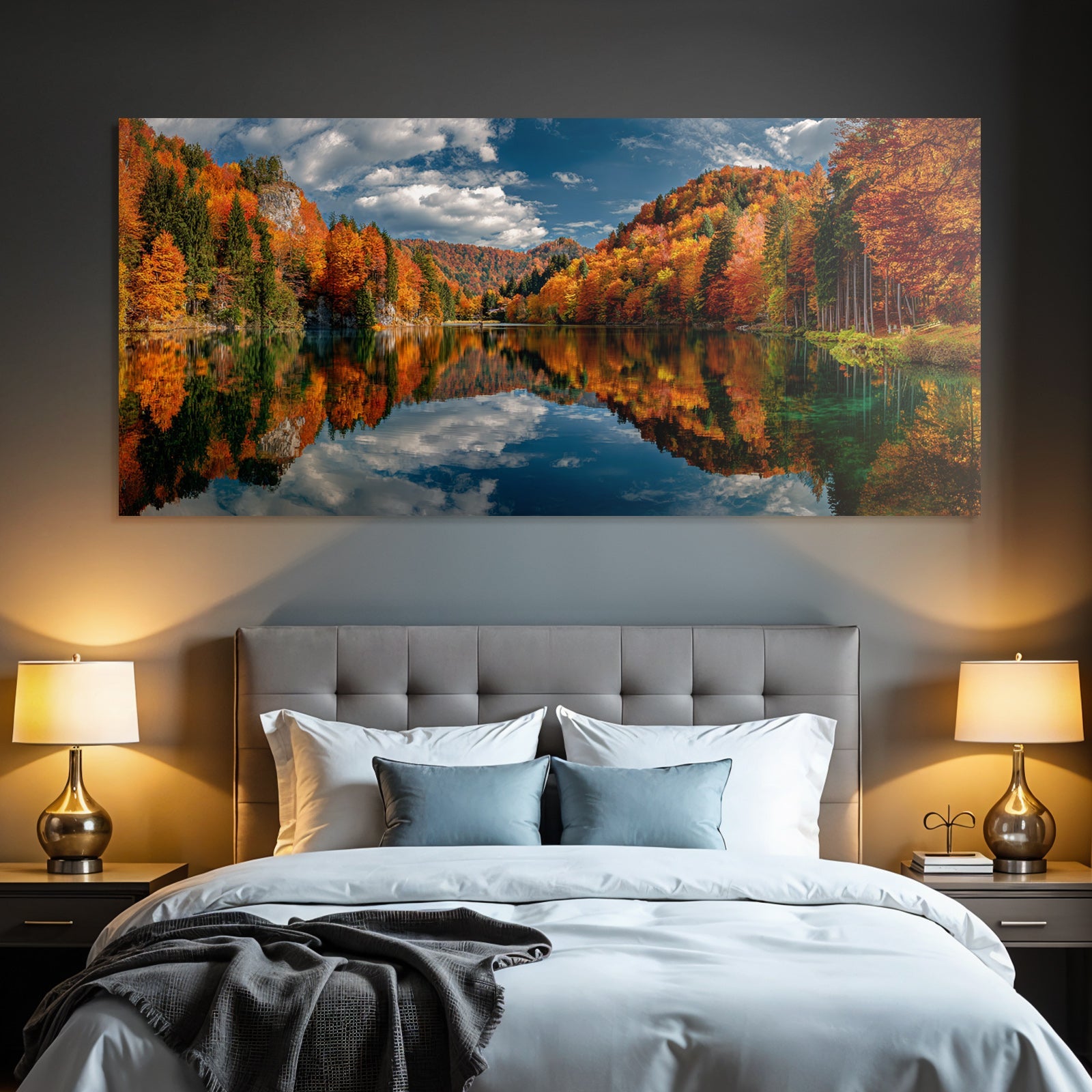 Herbstlandschaft Spiegelung Am See